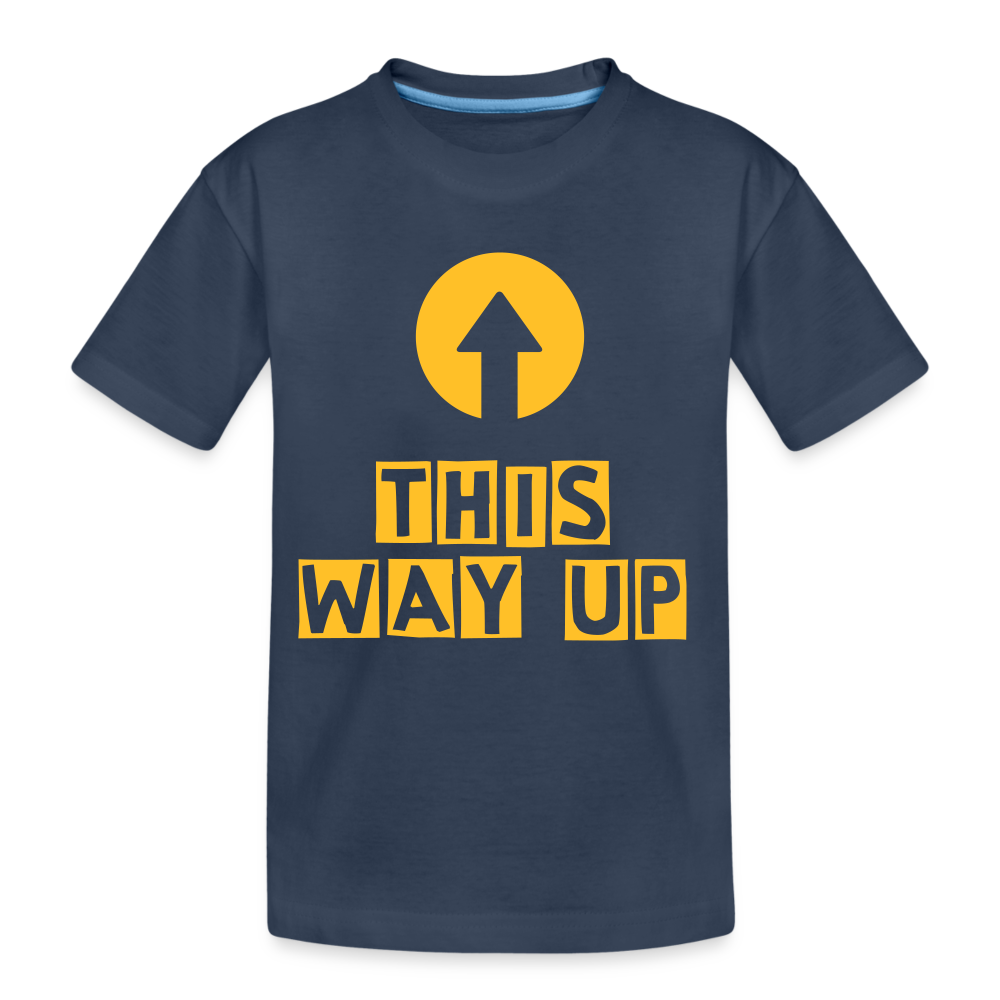 This way up: Premium Organic T-Shirt Ages 2-8. - navy