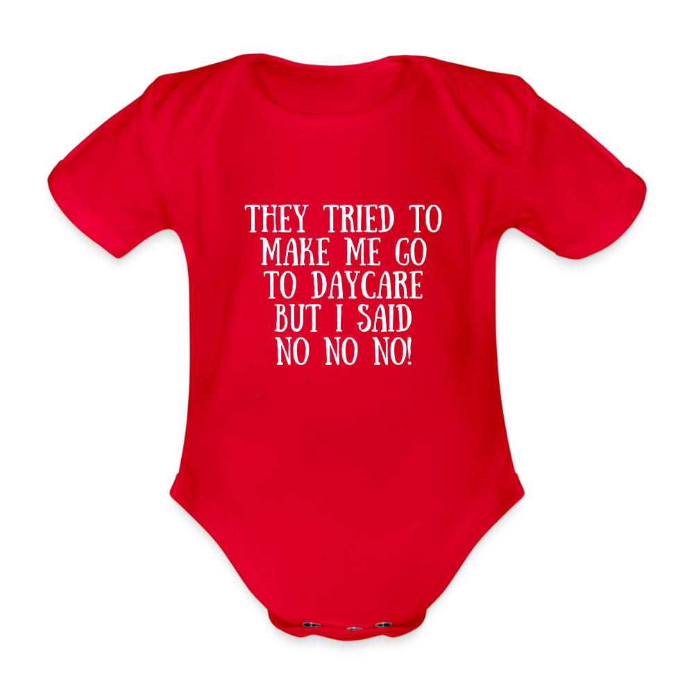 NoNoNo: Organic Short-sleeved Baby Bodysuit - red