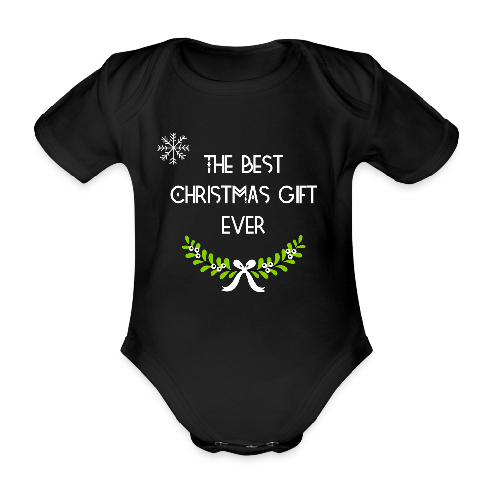 Best Christmas Gift Organic Short-sleeved Baby Bodysuit - black