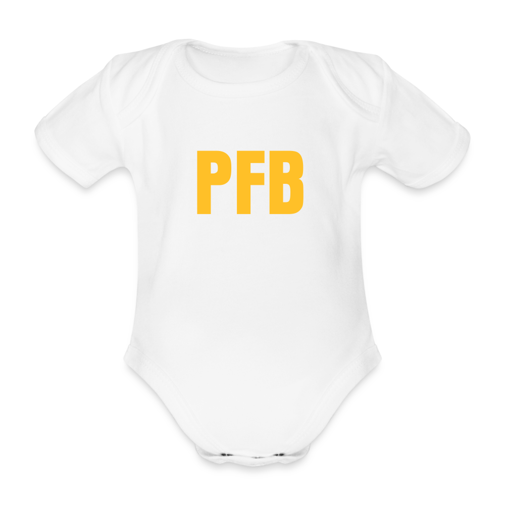 PFB  Organic Short-sleeved Baby Bodysuit - white