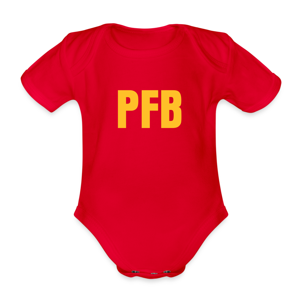 PFB  Organic Short-sleeved Baby Bodysuit - red