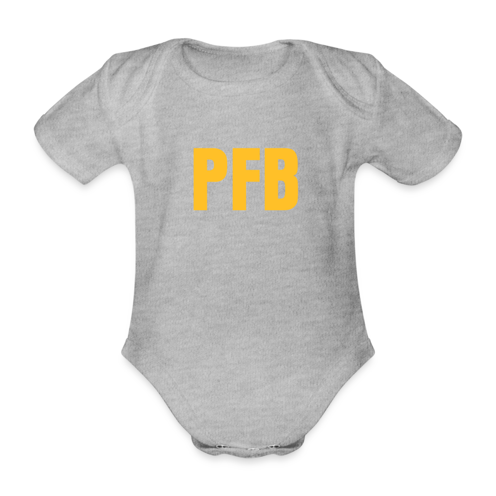 PFB  Organic Short-sleeved Baby Bodysuit - heather grey