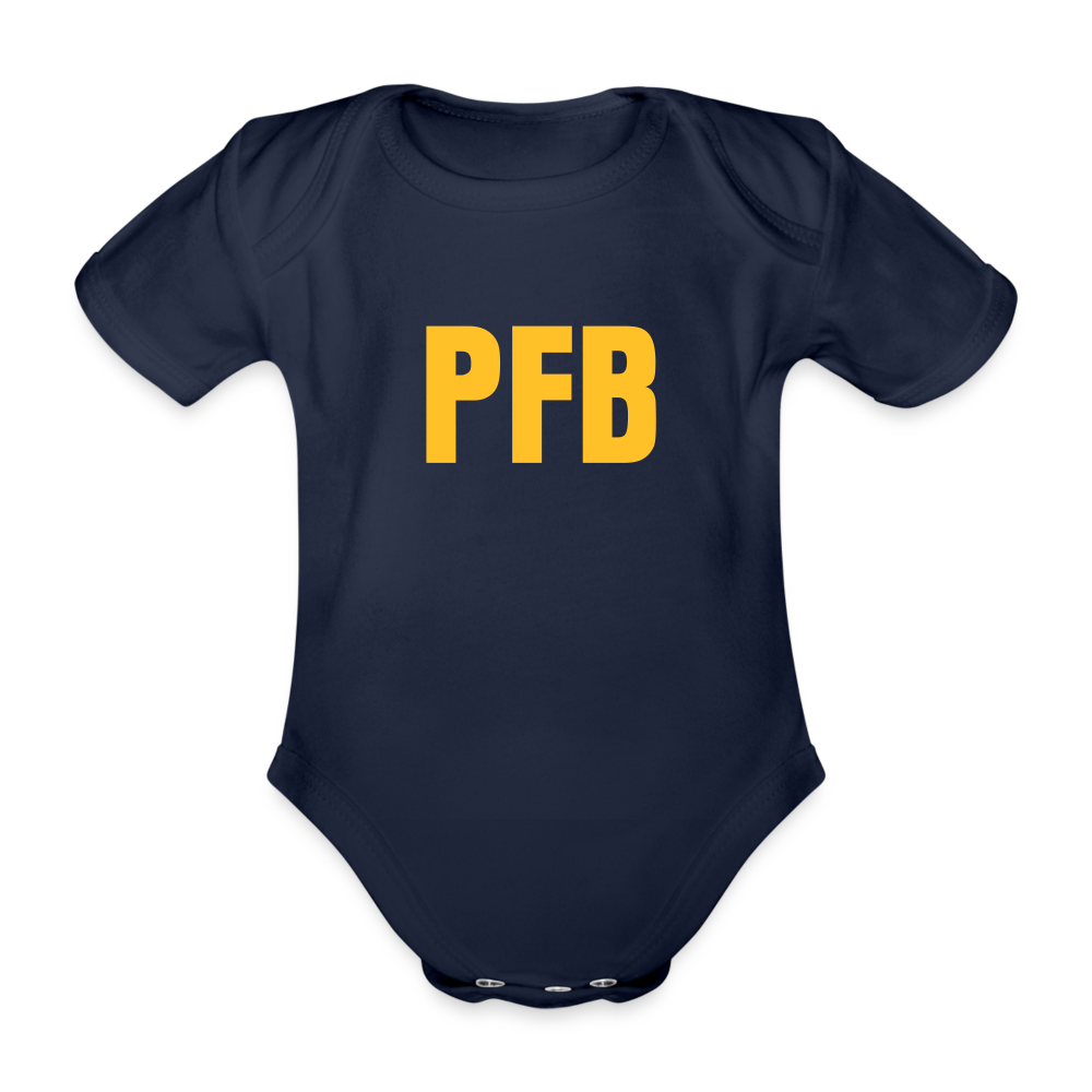PFB  Organic Short-sleeved Baby Bodysuit - dark navy
