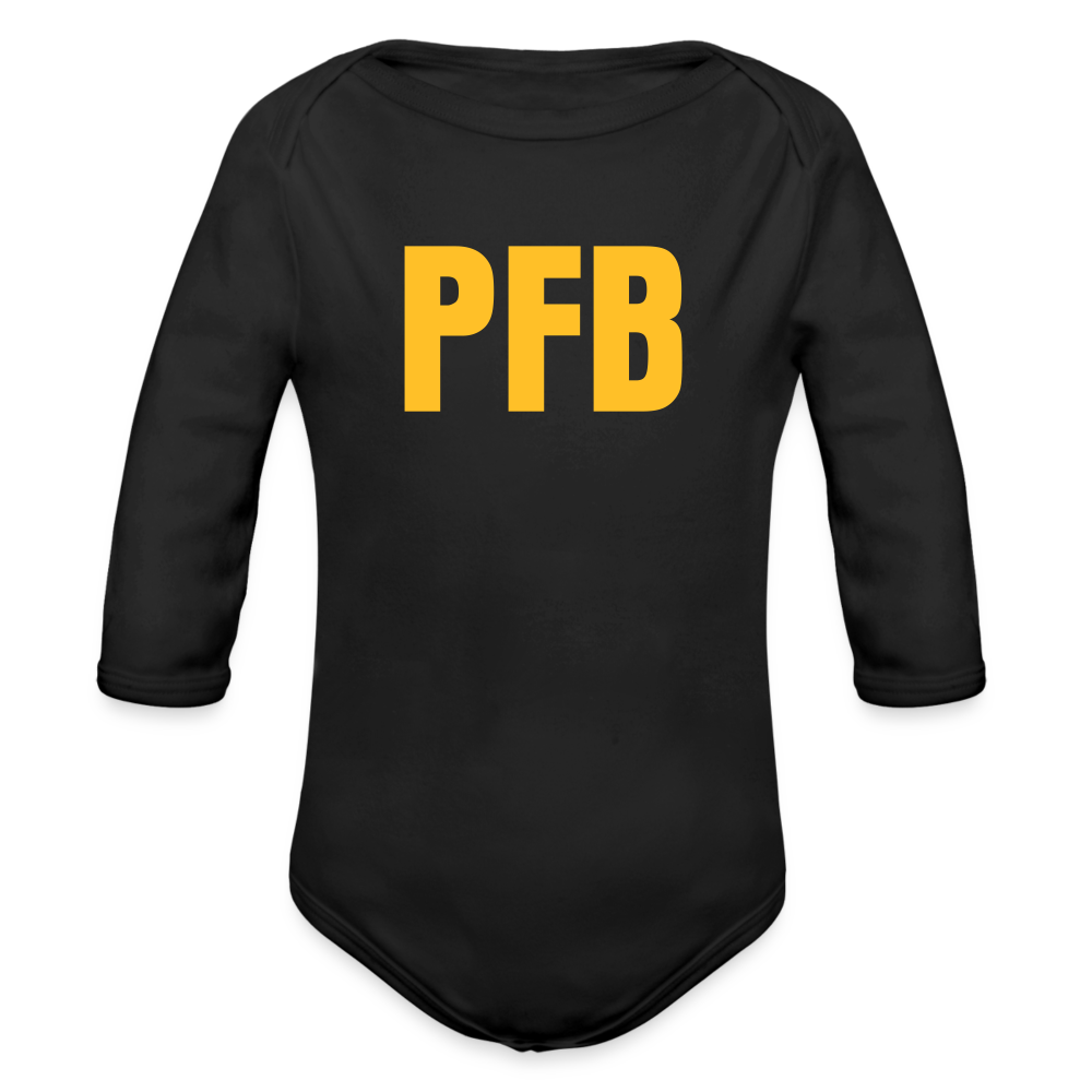 PFB: Organic Longsleeve Baby Bodysuit - black