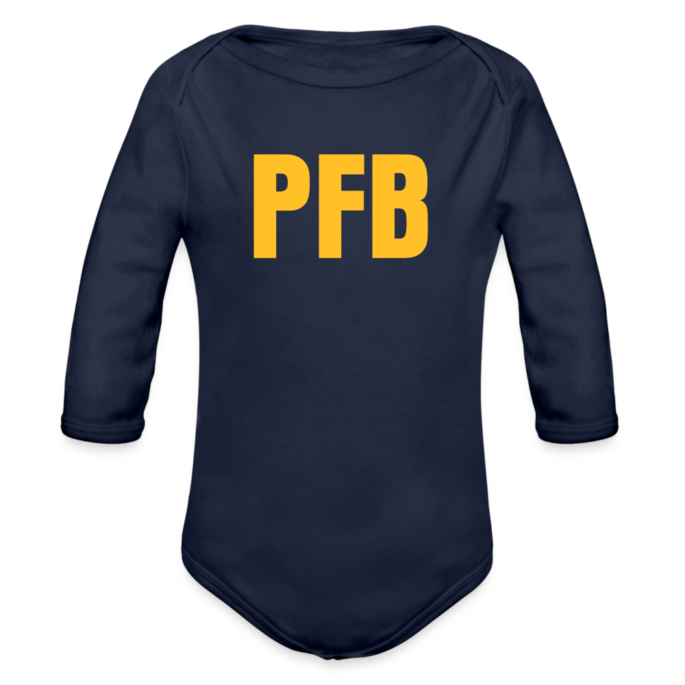 PFB: Organic Longsleeve Baby Bodysuit - dark navy