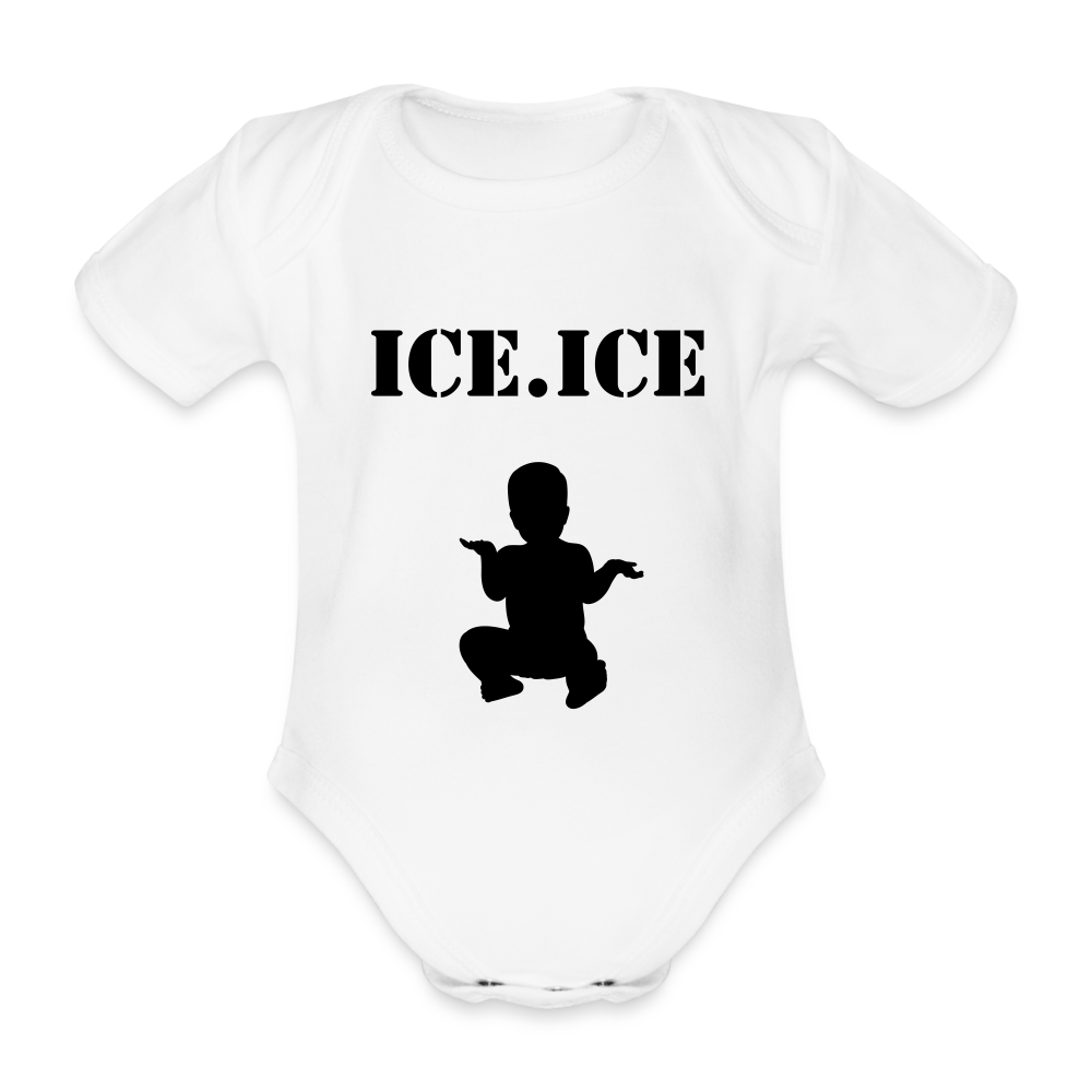 ICE ICE BABY Organic Short-sleeved Baby Bodysuit - white