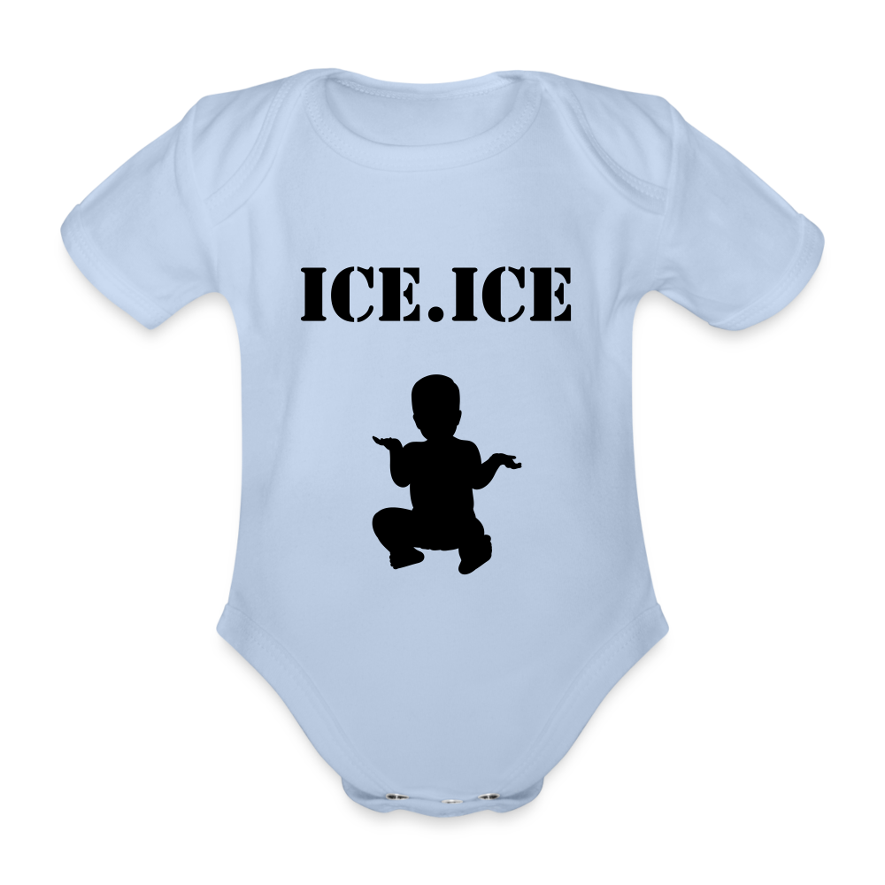 ICE ICE BABY Organic Short-sleeved Baby Bodysuit - sky
