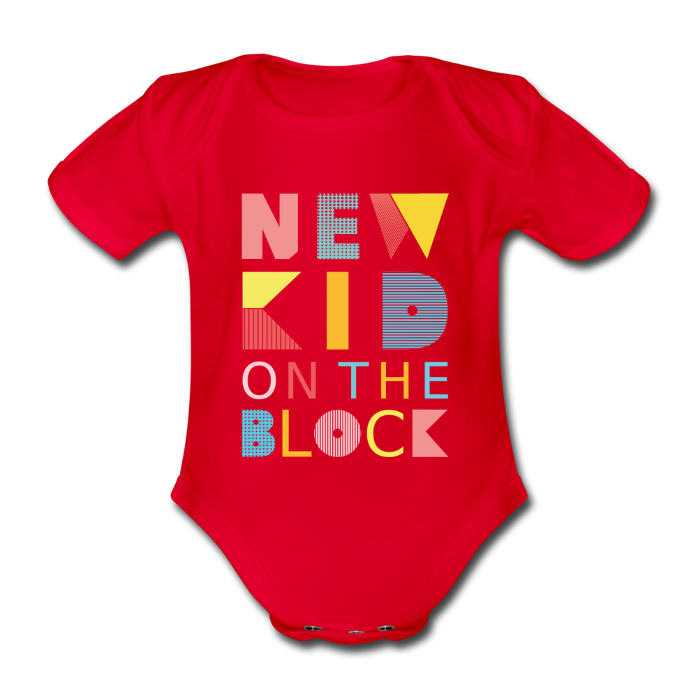 NEW KID: Organic Short-sleeved Baby Bodysuit - red
