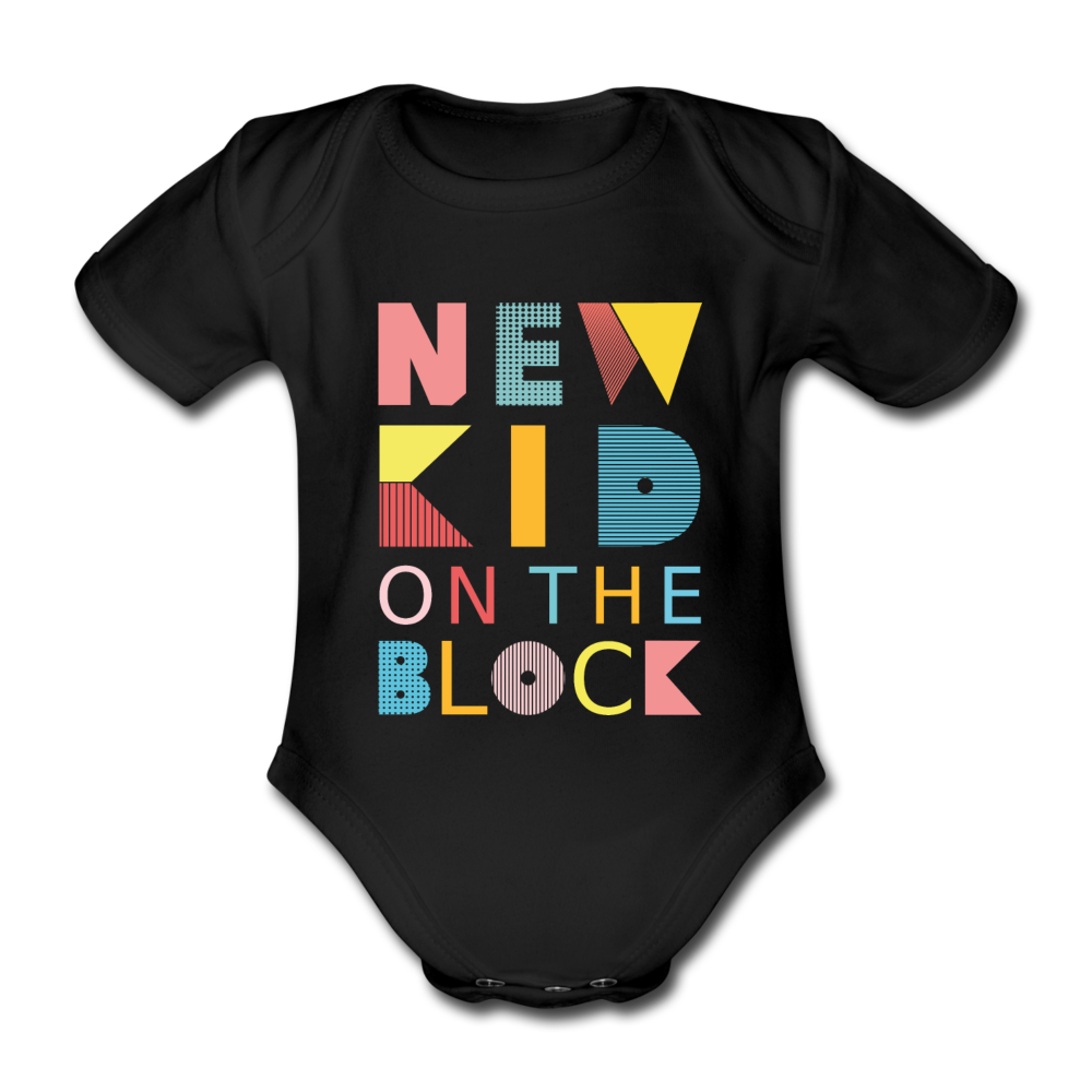 NEW KID: Organic Short-sleeved Baby Bodysuit - black