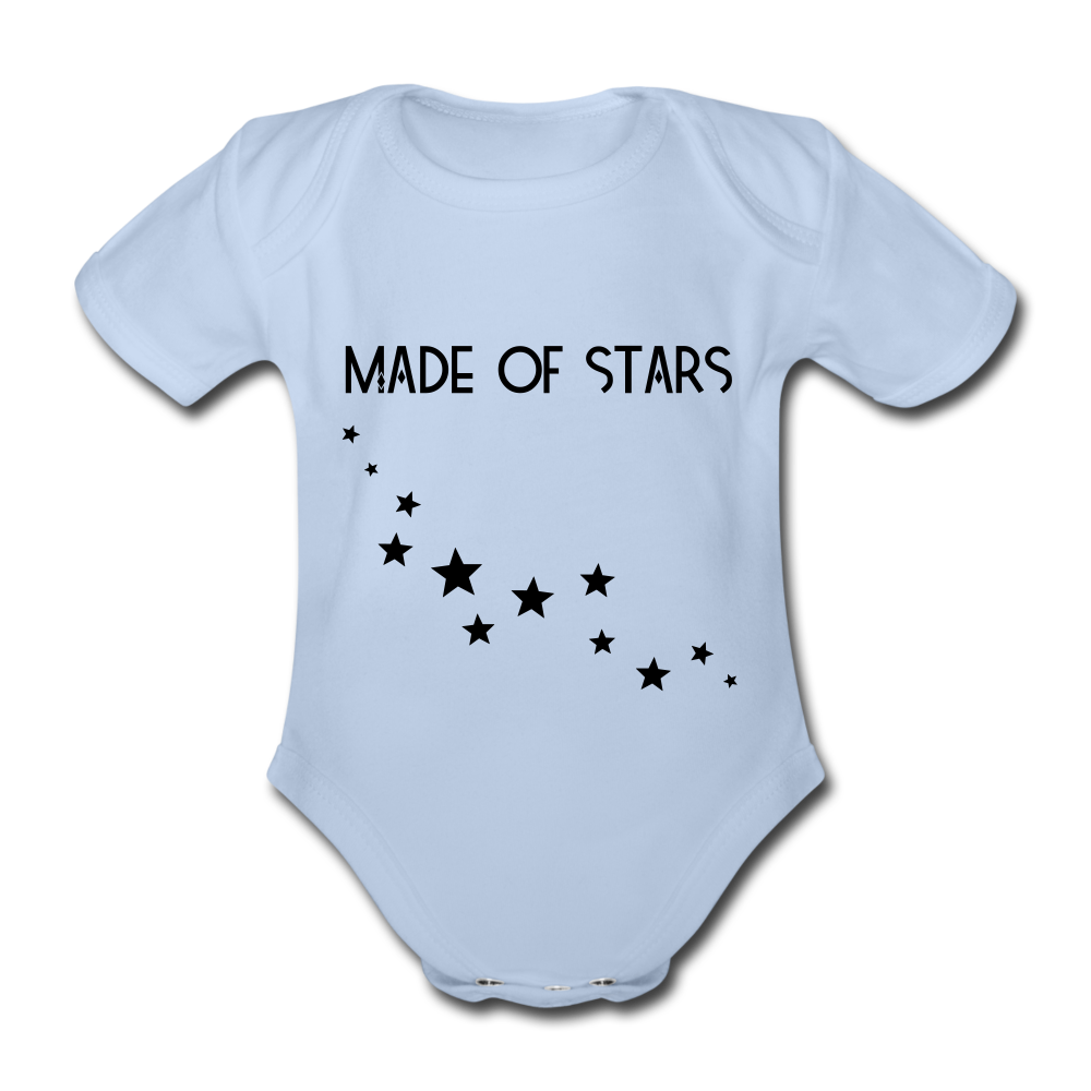 Made of Stars: Organic Short-sleeved Baby Bodysuit - sky
