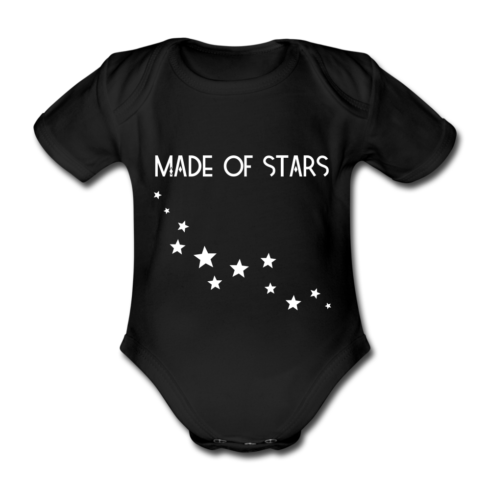 Made of Stars: Organic Short-sleeved Baby Bodysuit - black