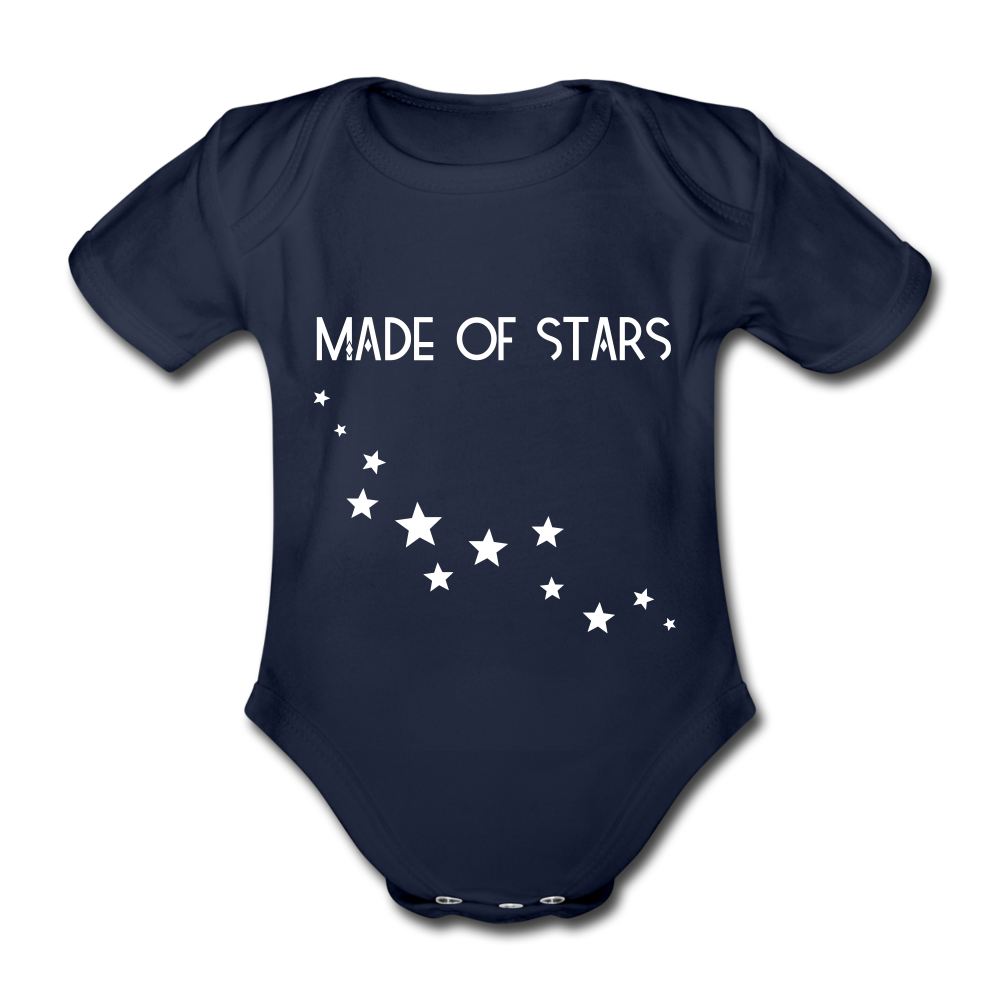 Made of Stars: Organic Short-sleeved Baby Bodysuit - dark navy