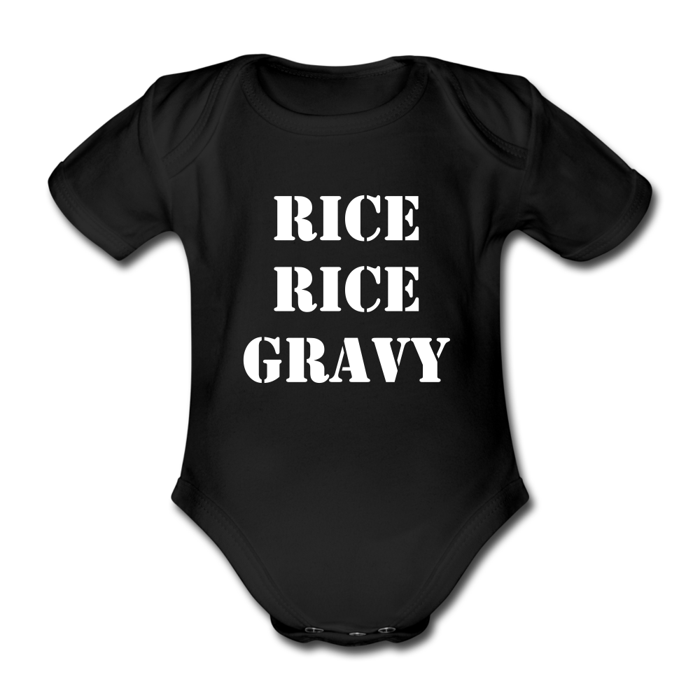 RiceRice. Organic Short-sleeved Baby Bodysuit - black